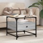 Glass top coffee table in Sonoma gray steel, 50x50x45 cm. by , Coffee table - Ref: Foro24-846052, Price: 76,56 €, Discount: %