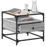 Glass top coffee table in Sonoma gray steel, 50x50x45 cm. by , Coffee table - Ref: Foro24-846052, Price: 76,56 €, Discount: %