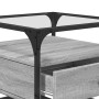 Glass top coffee table in Sonoma gray steel, 50x50x45 cm. by , Coffee table - Ref: Foro24-846052, Price: 76,56 €, Discount: %