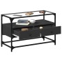 TV stand made of black glass and wood, dimensions 80x35x51 cm. by , TV Furniture - Ref: Foro24-846059, Price: 81,93 €, Discou...