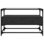 TV stand made of black glass and wood, dimensions 80x35x51 cm. by , TV Furniture - Ref: Foro24-846059, Price: 81,93 €, Discou...