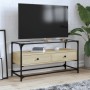 Mueble TV cristal y madera ingeniería roble Sonoma 98x35x51 cm de , Muebles TV - Ref: Foro24-846065, Precio: 91,51 €, Descuen...