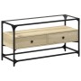 TV stand made of glass and Sonoma oak wood, 98x35x51 cm by , TV Furniture - Ref: Foro24-846065, Price: 91,51 €, Discount: %