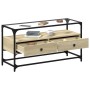 TV stand made of glass and Sonoma oak wood, 98x35x51 cm by , TV Furniture - Ref: Foro24-846065, Price: 91,51 €, Discount: %