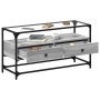 TV stand made of glass and gray Sonoma wood engineering, measuring 98x35x51 cm. by , TV Furniture - Ref: Foro24-846067, Price...