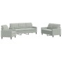 Dreiteiliges Sofaset mit hellgrauen Samtkissen. von , Sofas - Ref: Foro24-3278351, Preis: 584,35 €, Rabatt: %