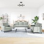 Dreiteiliges Sofaset mit hellgrauen Samtkissen. von , Sofas - Ref: Foro24-3278351, Preis: 584,35 €, Rabatt: %