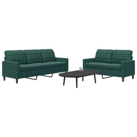 Zweiteiliges Sofaset mit dunkelgrünen Samtkissen. von , Sofas - Ref: Foro24-3278393, Preis: 443,99 €, Rabatt: %