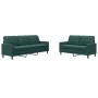 Zweiteiliges Sofaset mit dunkelgrünen Samtkissen. von , Sofas - Ref: Foro24-3278393, Preis: 469,69 €, Rabatt: %