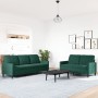 Zweiteiliges Sofaset mit dunkelgrünen Samtkissen. von , Sofas - Ref: Foro24-3278393, Preis: 469,69 €, Rabatt: %