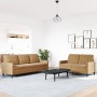 Set of sofas with 2 brown velvet cushions by , Sofas - Ref: Foro24-3278398, Price: 478,80 €, Discount: %