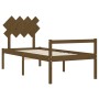 Estructura de cama con cabecero madera maciza marrón miel de vidaXL, Camas y somieres - Ref: Foro24-3195514, Precio: 118,99 €...