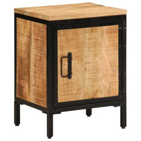 Mesita de noche de madera maciza de mango rugosa 40x30x52,5 cm de , Mesitas de noche - Ref: Foro24-358503, Precio: 88,99 €, D...