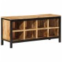 Banco zapatero de madera maciza de mango rugosa 110x35x51 cm de , Zapateros y organizadores de calzado - Ref: Foro24-358508, ...