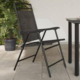 Folding garden chairs 8 pcs steel and gray melange textilene by , Garden chairs - Ref: Foro24-3157294, Price: 407,99 €, Disco...