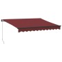 Toldo retráctil manual con luces LED burdeos 300x250 cm de , Toldos - Ref: Foro24-3215336, Precio: 252,24 €, Descuento: %