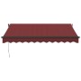 Toldo retráctil manual con luces LED burdeos 300x250 cm de , Toldos - Ref: Foro24-3215336, Precio: 252,24 €, Descuento: %