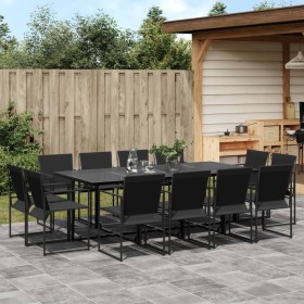 13-teiliges Gartensitzgruppen-Set aus schwarzem Textilene von , Gartensets - Ref: Foro24-3295125, Preis: 652,99 €, Rabatt: %