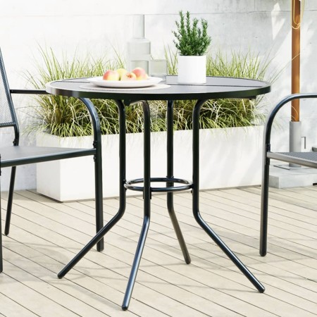 Round anthracite grey steel patio table Ø80x72.5 cm by , Garden tables - Ref: Foro24-4009263, Price: 99,99 €, Discount: %