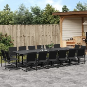 17-piece black textilene garden dining set by , Garden sets - Ref: Foro24-3295127, Price: 764,12 €, Discount: %