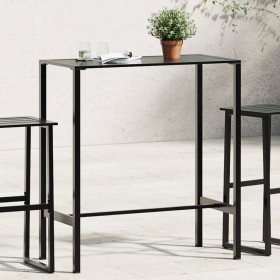 High bar table with black powder-coated steel finish, 100x50x110 cm by , Garden tables - Ref: Foro24-4009268, Price: 112,51 €...