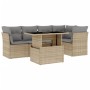 Gartensofa-Set mit 6-teiligen Kissen aus synthetischem Rattan in Beige. von , Gartensets - Ref: Foro24-3266569, Preis: 436,94...