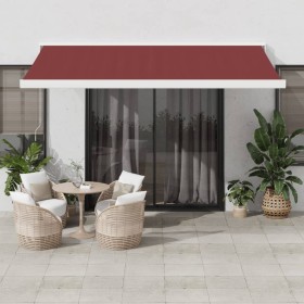 Burgundy retractable manual awning 400x300 cm by , Awnings - Ref: Foro24-3215315, Price: 922,08 €, Discount: %