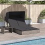 Double sun lounger with canopy and gray synthetic rattan cushions by , Loungers - Ref: Foro24-368639, Price: 274,72 €, Discou...