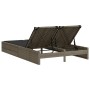 Double sun lounger with gray synthetic rattan cushions by , Loungers - Ref: Foro24-368630, Price: 279,68 €, Discount: %