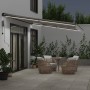 Automatic retractable awning with LED light in anthracite and white, 500x300cm. by , Awnings - Ref: Foro24-3310241, Price: 60...