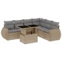 Gartensofagarnitur 7-teilig mit Kissen aus synthetischem Rattan in Beige. von , Gartensets - Ref: Foro24-3268559, Preis: 568,...