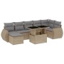 Garden sofa set with 8 pieces of synthetic beige rattan and cushions. by , Garden sets - Ref: Foro24-3268689, Price: 595,74 €...