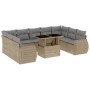 Garden sofa set with beige cushions, 10 pieces, synthetic rattan. by , Garden sets - Ref: Foro24-3268739, Price: 732,95 €, Di...