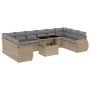 Gartensofa-Set 11-teilig mit beigen Polstern aus synthetischem Rattan von , Gartensets - Ref: Foro24-3268779, Preis: 805,17 €...