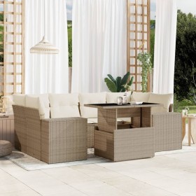 Set of 7-piece garden sofas and beige synthetic rattan cushions by , Garden sets - Ref: Foro24-3269018, Price: 641,32 €, Disc...