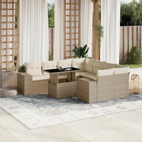 Set de sofás de jardín 9 pzas con cojines ratán sintético beige de , Conjuntos de jardín - Ref: Foro24-3269058, Precio: 760,6...