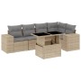 Garden sofa set with 6-piece synthetic rattan beige cushions by , Garden sets - Ref: Foro24-3269149, Price: 500,23 €, Discoun...