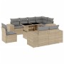 Gartensofagarnitur 9-teilig mit Kissen aus synthetischem Rattan in Beige. von , Gartensets - Ref: Foro24-3269299, Preis: 747,...