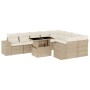 Gartensofa-Set mit 10-teiligen beigen Kissen aus synthetischem Rattan. von , Gartensets - Ref: Foro24-3269388, Preis: 831,35 ...