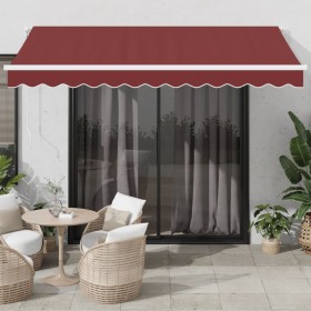 Automatic retractable awning with LED lights burgundy 350x250 cm by , Awnings - Ref: Foro24-3214973, Price: 474,02 €, Discoun...