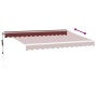 Toldo retráctil automático con luces LED burdeos 350x250 cm de , Toldos - Ref: Foro24-3214973, Precio: 472,86 €, Descuento: %