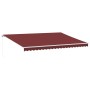 Manual retractable awning with LED lights burgundy 500x300 cm by , Awnings - Ref: Foro24-3214978, Price: 408,12 €, Discount: %