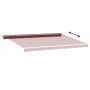 Manual retractable awning with LED lights burgundy 500x300 cm by , Awnings - Ref: Foro24-3214978, Price: 408,12 €, Discount: %