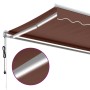 Manual retractable awning with LED lights brown 500x300 cm by , Awnings - Ref: Foro24-3215383, Price: 424,03 €, Discount: %