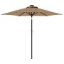 Garden umbrella with LED lights, steel post, taupe color, 225x225x212cm. by , Umbrellas - Ref: Foro24-4005069, Price: 73,83 €...