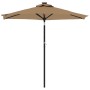 Garden umbrella with LED lights, steel post, taupe color, 225x225x212cm. by , Umbrellas - Ref: Foro24-4005069, Price: 73,83 €...