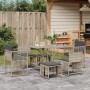 Garten-Essgruppe, 7-teilig, mit hellgrauen Polstern aus synthetischem Rattan. von , Gartensets - Ref: Foro24-369014, Preis: 3...