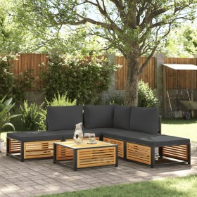 Gartensofagarnitur mit 6-teiligen massiven Akazienholz-Kissen. von , Gartensets - Ref: Foro24-3214876, Preis: 669,90 €, Rabat...