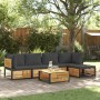 Garden sofa set with 6 pieces, solid acacia wood, and cushions. by , Garden sets - Ref: Foro24-3214881, Price: 714,07 €, Disc...