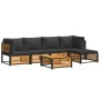 Garden sofa set with 6 pieces, solid acacia wood, and cushions. by , Garden sets - Ref: Foro24-3214881, Price: 714,07 €, Disc...